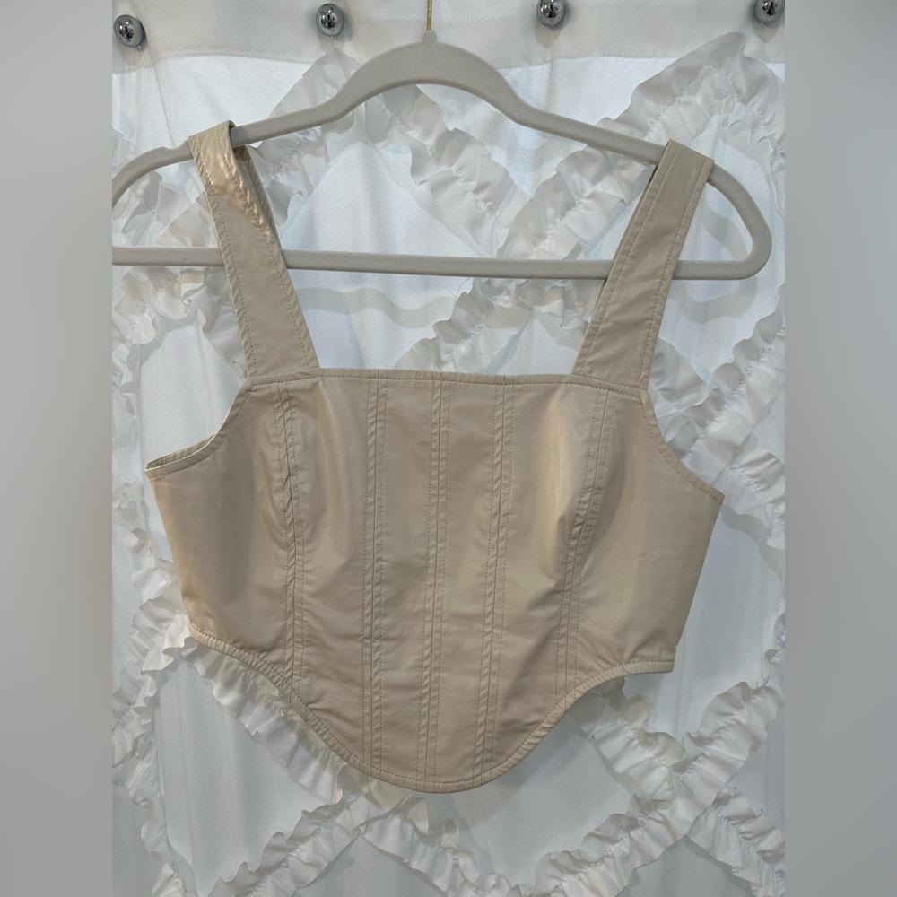 Cotton Candy LA Faux Leather Corset top - size SMALL